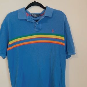 Polo by Ralph Lauren Blue Colorful Striped Shirt